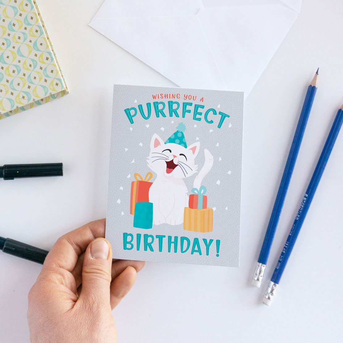 Wishing you a Purrfect Birthday Cat Lover Birthday Card