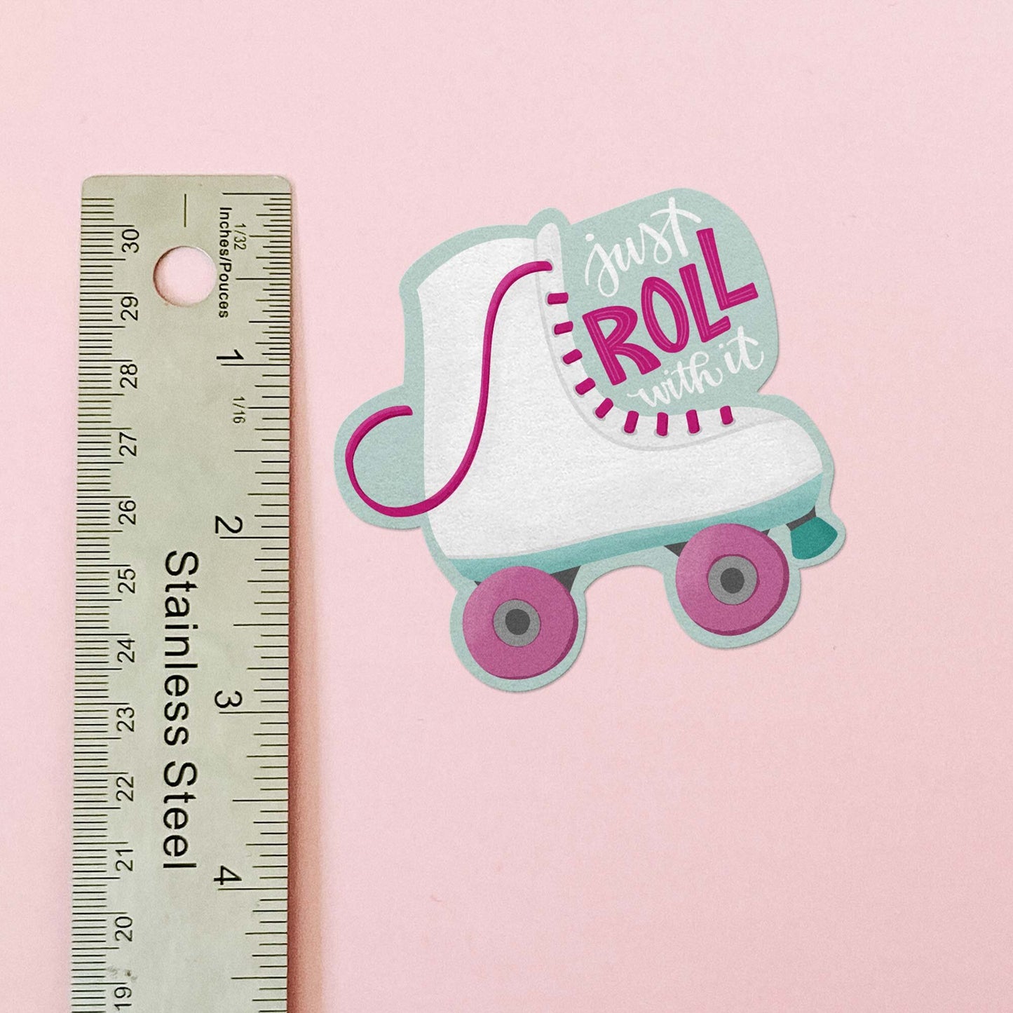 Just Roll with It Roller Skates Vinyl Sticker