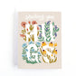 sympathy card with wild flowers surrounding the text, sending you hugs.