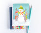 Merry Snowman & Bunnies Christmas Card