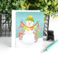 Merry Snowman & Bunnies Christmas Card