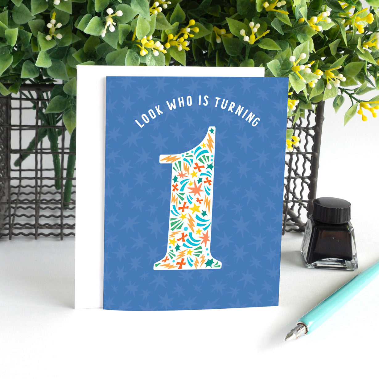 Look Who is Turning 1 First Birthday Card