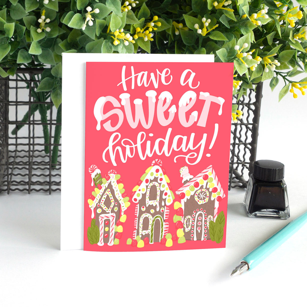 Have a Sweet Holiday Gingerbread House Christmas Card