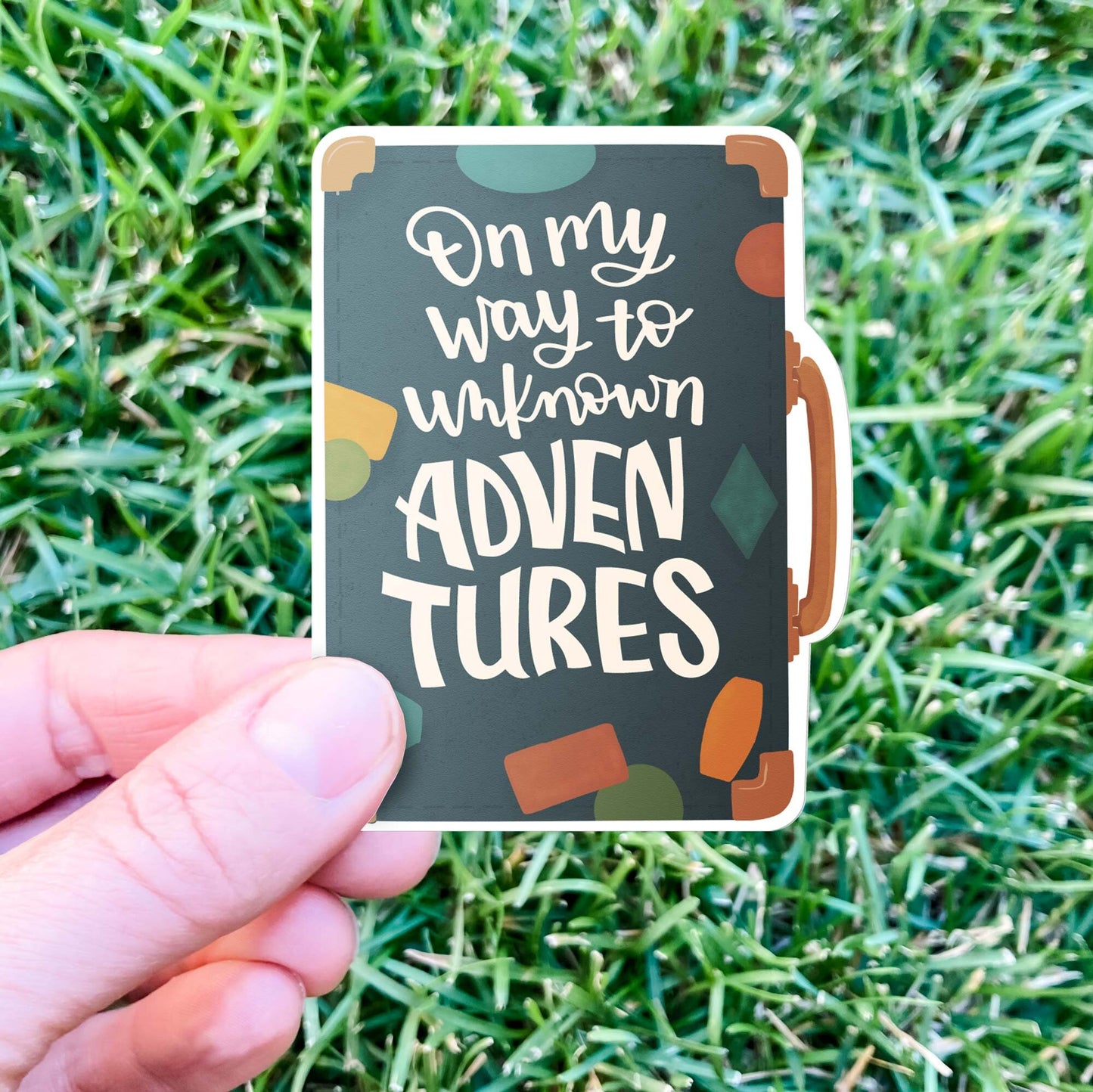 On My Way to Unknown Adventures Vinyl Sticker