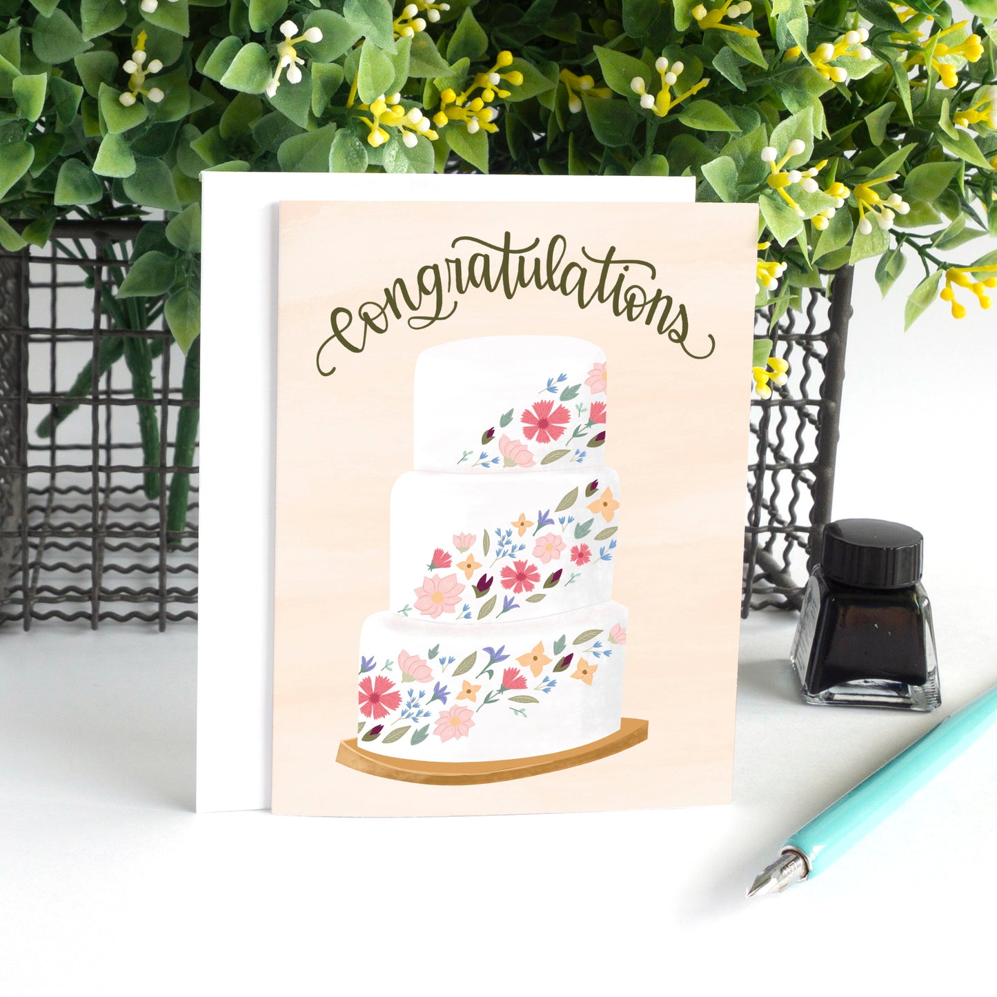 Congratulations Wedding Cake Love Card