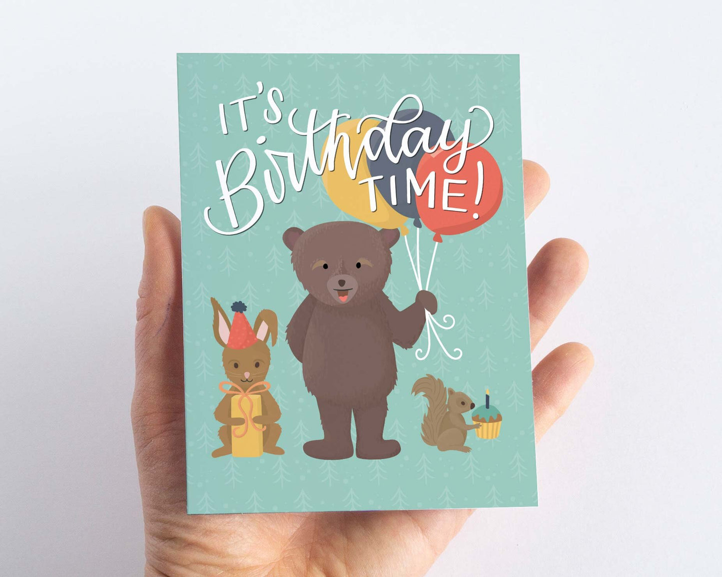 It's Birthday Time Woodland Animals Kid's Birthday Card