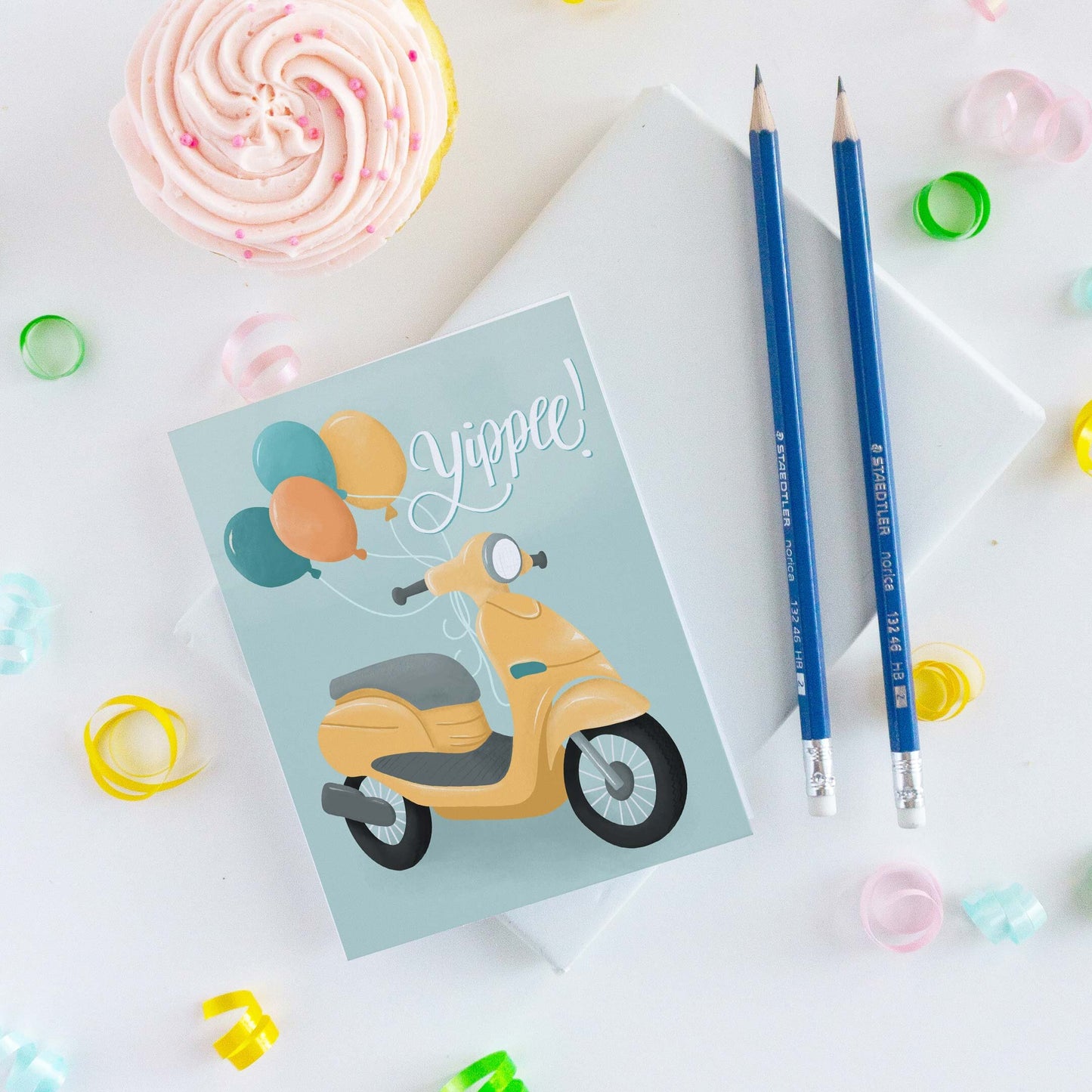 Yippee! Moped Birthday Card